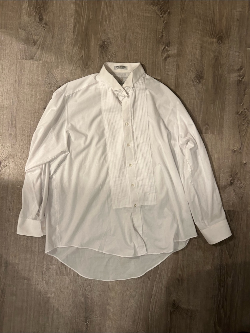 Neil Allyn Men's White Pleated-Front Dress Shirt Tuxedo Shirt